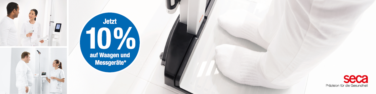 Jetzt 10% Rabatt auf seca Waagen und Messgeräte